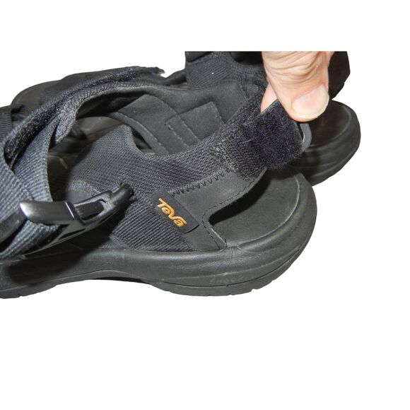 Teva Sandals Men Size 9 Hurricane Hook+Loop Sport Sandals Black Buckle 1112994 - Picture 6 of 9